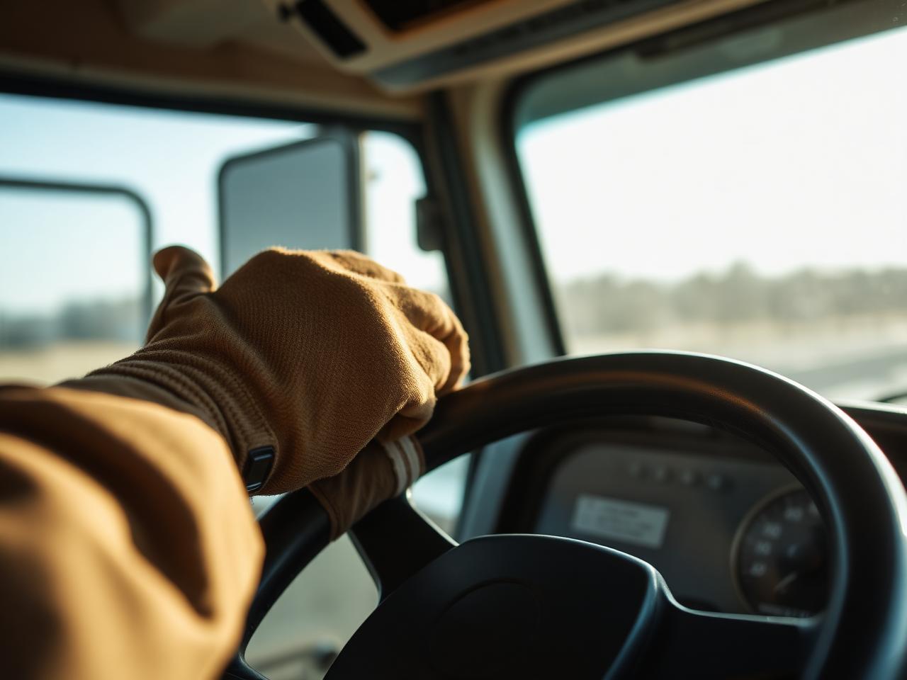 Driver behind the wheel