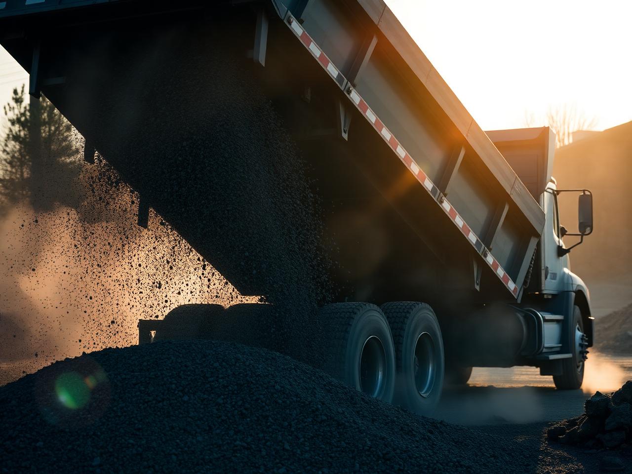 Triaxle dumping aggregate